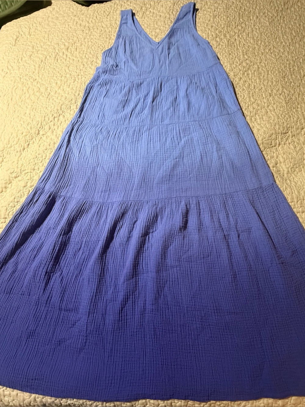 Marine Layer Corinne Double Cloth Maxi Dress Sapphire Dip Dye / Blue Size Small